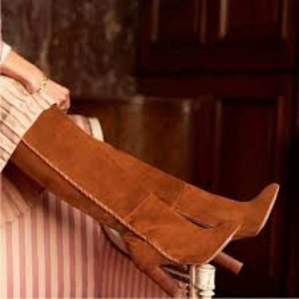 LES SOULIERS SEZANE Gabriella Rust Suede Tall Boot